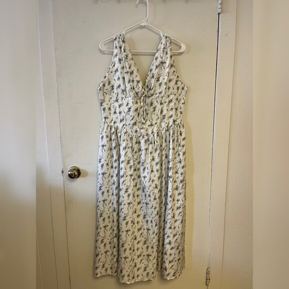 Emmelina Cotton Corset Green Sundress | size L/XL - Picture 2 of 5